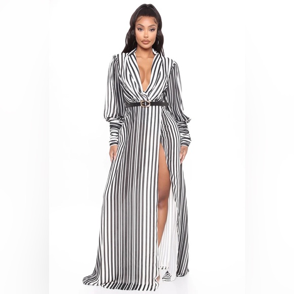 New Nora Striped Maxi Dress in Black and White size XL - Picture 2 of 8
